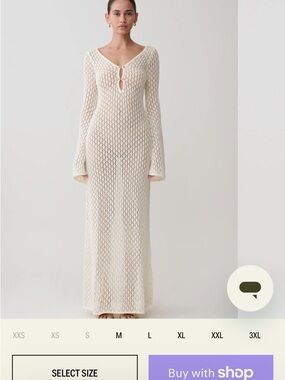 MESHKI KAYLEIGH CROCHET MAXI KNIT DRESS